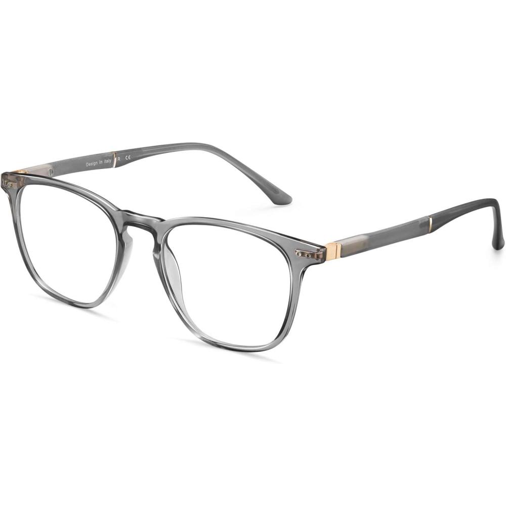 imageCARFIA Blue Light Blocking Glasses  AntiFatigue Computer Gaming Glasses Prevent Headaches Lightweight Eyeglasses FrameGrey Frame