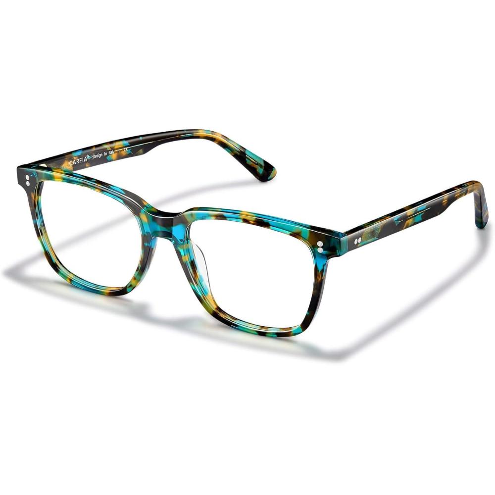 imageCARFIA Blue Light Blocking Glasses  Square Eyeglasses Filter Blue Ray Computer Game Glasses CA5354D Flowers Frame Blue Light Glasses