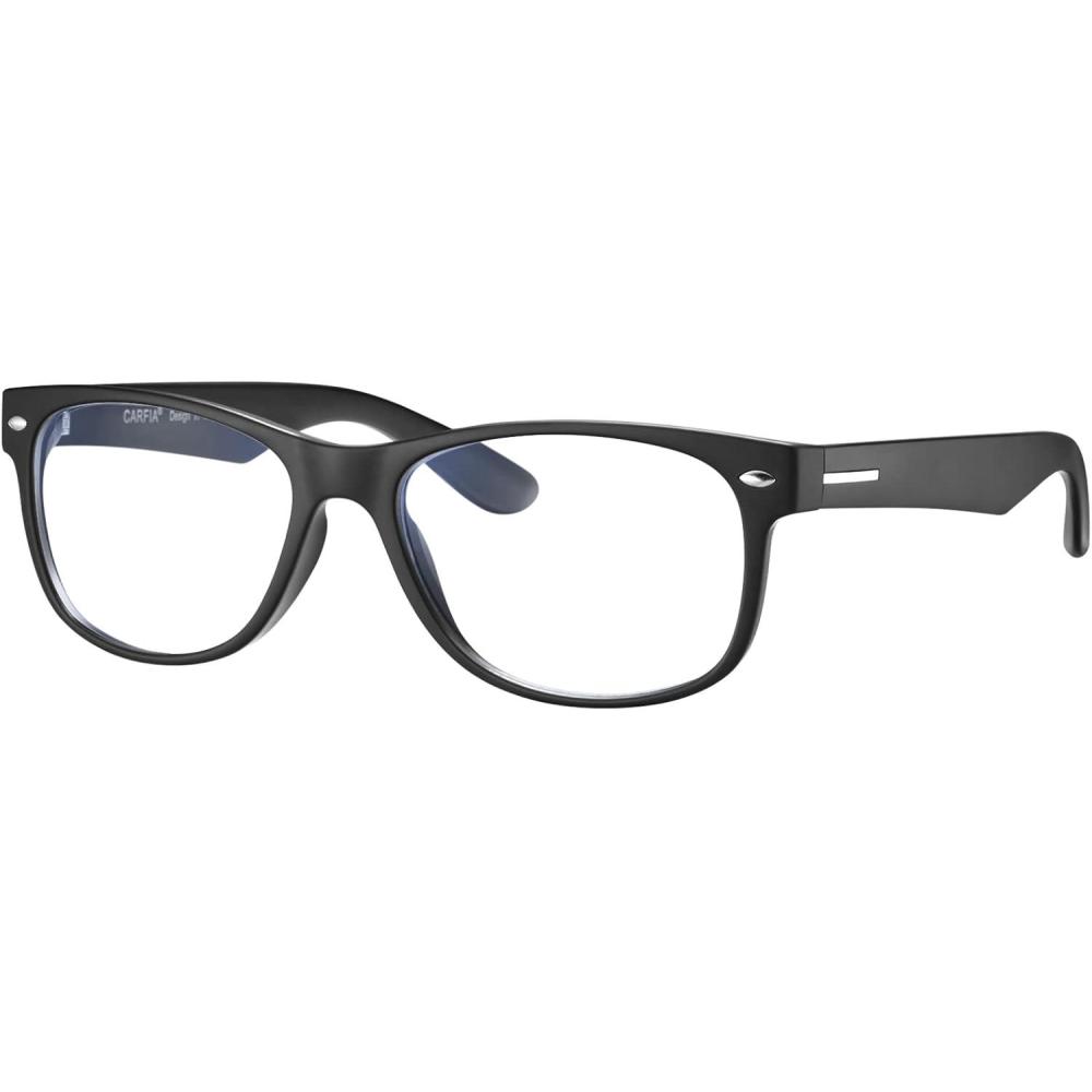 imageCARFIA Blue Light Blocking Glasses for Men ampamp Women  Computer Gaming  Anti Headache Glasses Square Nerd EyeglassesA Black Frame