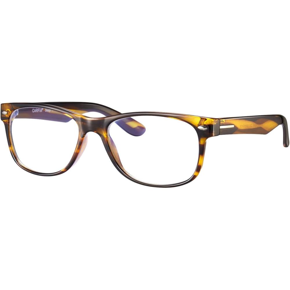 imageCARFIA Blue Light Blocking Glasses for Men ampamp Women  Computer Gaming  Anti Headache Glasses Square Nerd EyeglassesD Polished Tortoise Frame