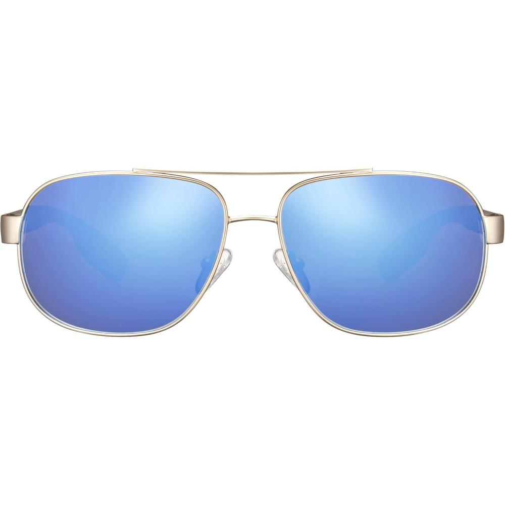 imageCARFIA Classic Metal Mens Sunglasses Polarized Sunglasses UV Protection CA5377Matte Gold Ice Blue Mirror2