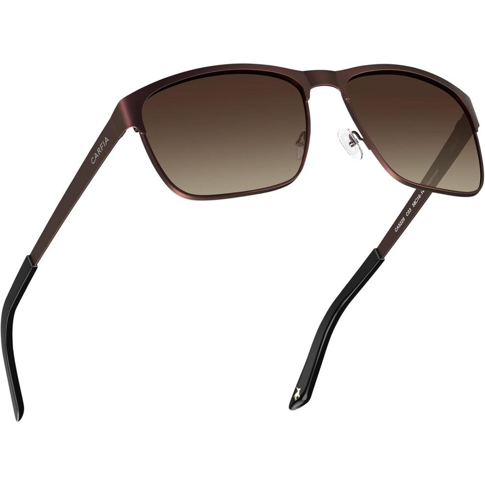 imageCARFIA Metal Mens Sunglasses Polarized UV400 Protection for Driving Fishing Hiking Golf Everyday Use CA5225A6 Brown Gradient Lens