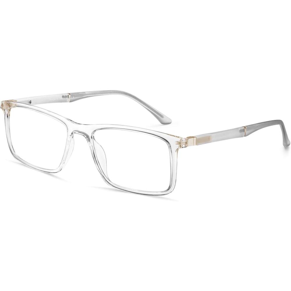 imageCARFIA Rectangle Blue Light Blocking Glasses for Men UV Protection Computer Gaming GlassesClear Frame