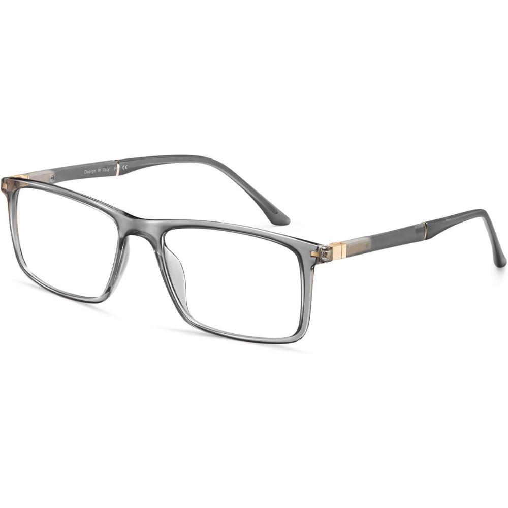 imageCARFIA Rectangle Blue Light Blocking Glasses for Men UV Protection Computer Gaming GlassesGrey Frame