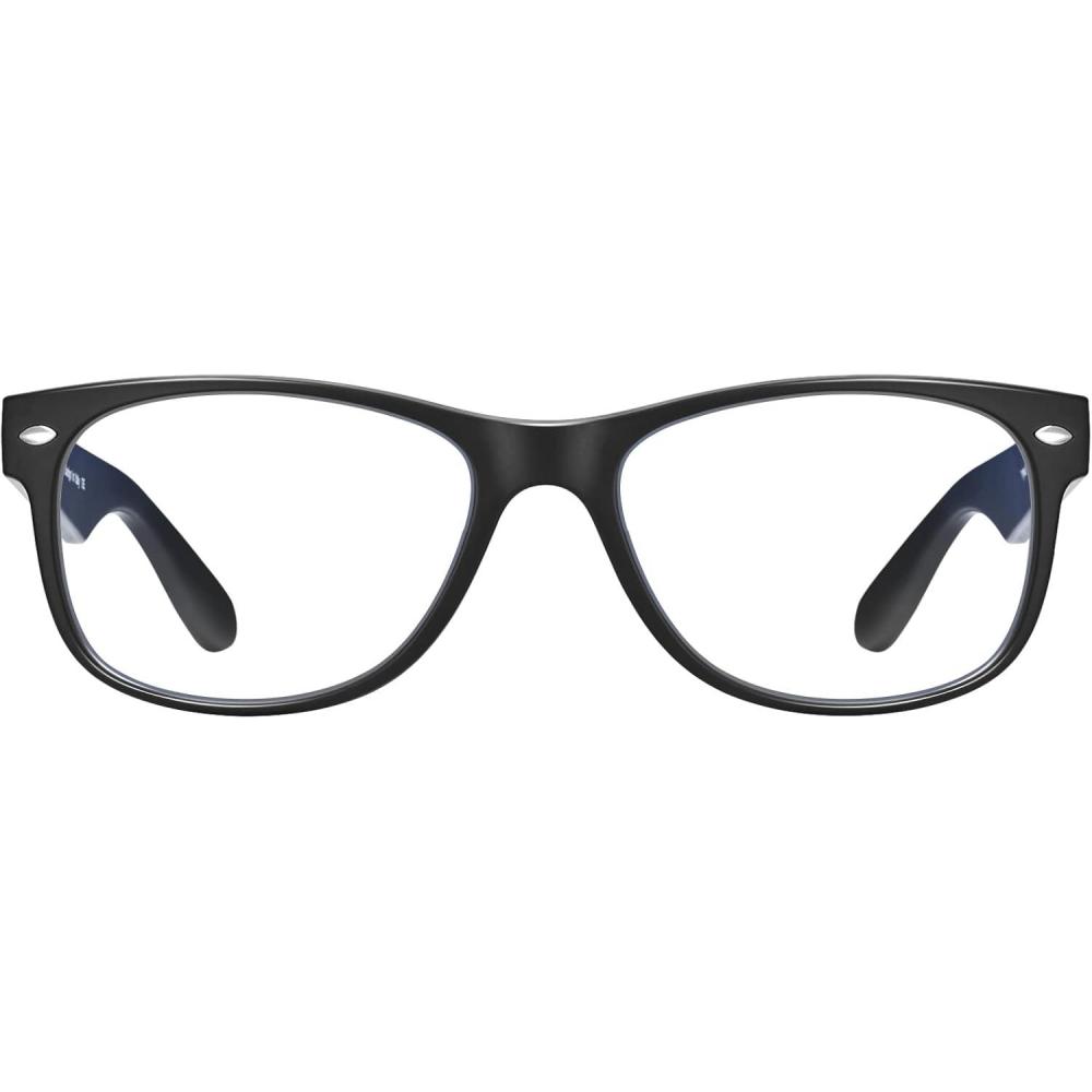 imageCARFIA Square Blue Light Blocking Glasses  AntiFatigue Computer Gaming Glasses Prevent Headaches EyeglassesBlack Frame Flower Arms