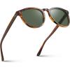 3. Brown Striped Frame Green Lens