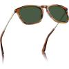 2. Brown Stripe Frame Green Lenses