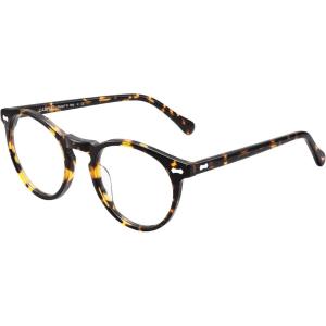 CARFIA Acetate Frame Round Blue Light Blocking Glasses for Women Anti Eye Eyestrain Computer Gaming Glasses(Tortoise Frame)