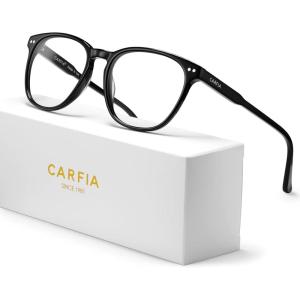 CARFIA Blue Light Glasses for Women Lightweight Cute Computer Gaming Glasses Blue Light Blocker Revo Lenses(A1. Black Frame Anti-blue Lens)