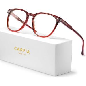 CARFIA Blue Light Glasses for Women Lightweight Cute Computer Gaming Glasses Blue Light Blocker Revo Lenses(A2. Red Frame Anti-blue Lens)