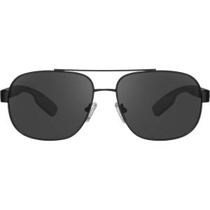 CARFIA Classic Metal Mens Sunglasses Polarized Sunglasses UV Protection CA5377(Matte Black Frame Grey Lens)