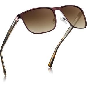 CARFIA Metal Men’s Sunglasses Polarized Retro Elites Style, Durable Al-Mg Large Frame, Driving Golf Glasses(1. Bronze Frame +Brown Lenses)