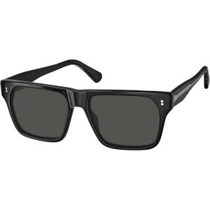CARFIA Modern Sunglasses for Men Polarized UV400 Protection Flat Large Wrap Square Acetate Driving Glasses(1. Black Frame Grey Lens)