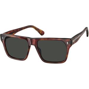 CARFIA Modern Sunglasses for Men Polarized UV400 Protection Flat Large Wrap Square Acetate Driving Glasses(3. Brown Tortoise Grey Lens)
