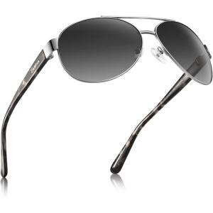 CARFIA Pilot Polarized Sunglasses for Men Women UV400 Vintage Retro Style Driving Sun glasses(2-grey)