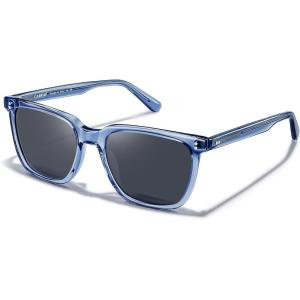 CARFIA Polarized Men’s Sunglasses UV400 Protection for Driving Fishing Cool Man Acetate Shades CA5354L(7. Sapphire Frame Grey Lens)