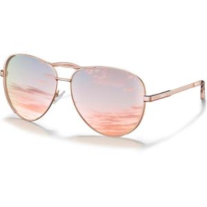 CARFIA Polarized Sunglasses for Women Trendy Retro Classic Pilot Sun glasses CA5388(1. Pink Mirror)