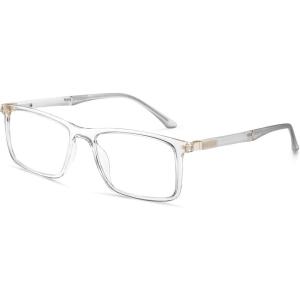 CARFIA Rectangle Blue Light Blocking Glasses for Men UV Protection Computer Gaming Glasses(Clear Frame)