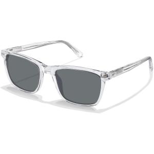 CARFIA Rectangle Polarized Sunglasses for Men UV400 Protection Narrow Face Lightweight Acetate Driving Glasses(5.clear Transparent Gray Lenses)