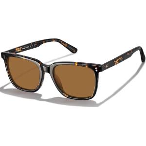 CARFIA Retro Acetate Polarized Sunglasses for Men UV400 Protection Driving Outdoor Anti-Glare Sun Glasses CA5354WS(4. Brown Lenses)