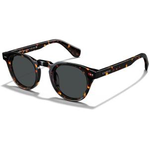 CARFIA Retro Polarized Mens Sunglasses for Womens Chunky Acetate Frame,Stylish Fit Large Face UV Protection Shades(A2. Tortoise Frame Gray Lens)
