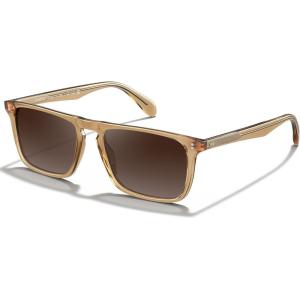 CARFIA Retro Polarized Sunglasses for Men UV Protection Hand-crafted Acetate Frame Fashion Cool Sun Glasses CA53572(6-3. Clear Coffee Frame Brown Lens)