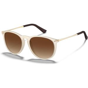 CARFIA Round Sunglasses for Women Polarized UV Protection, Trendy Retro Designer Style CA5100(5. Matte Frame Brown Gradient Lens)