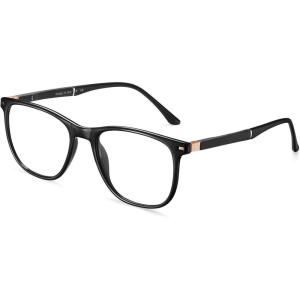 CARFIA Square Blue Light Glasses Blue Light Blocker TR90 Lightweight Computer Gaming Glasses(Black Frame)