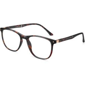 CARFIA Square Blue Light Glasses Blue Light Blocker TR90 Lightweight Computer Gaming Glasses(Tortoise Frame)