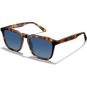 CARFIA Square Sunglasses for Men Polarized Retro 60s Design, Hand-crafted Acetate, UV400 Protection Cool Sun Glasses(4. Havana Frame Blue Gradient Brown)
