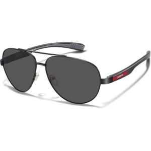 CARFIA Trendy Pilot Polarized Sunglasses for Men UV400 Lenses, Lightweight TR90 Outdoor Eyewear CA5391(1.black Frame Grey Lens)