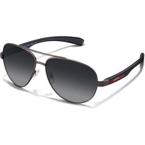 CARFIA Trendy Pilot Polarized Sunglasses for Men UV400 Lenses, Lightweight TR90 Outdoor Eyewear CA5391(3.black Frame Gradient Grey Lens)