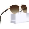 2. Brown Gradient Lens Polished Metal Frame