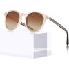2.matte Frosted Clear Frame + Brown Lens