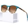4. Ocean Blue Tortoise Frame Gradient Brown Lens