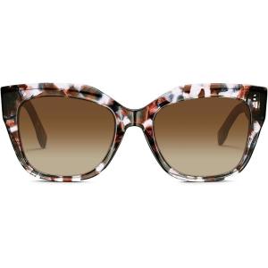 CARFIA Acetate Cat Eye Women’s Sunglasses Polarized UV Protection, Retro Stylish Sunnies for Hiking Driving Daily Wear CF1018(Tortoise Frame Brown Gradient Lens)