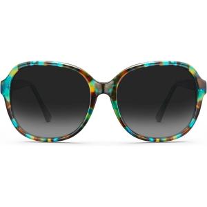 CARFIA Acetate Polarized Sunglasses for Women UV Protection Retro Trendy Big Sunnies CA2024(2-1. Flowers Frame Gray Gradient Lens)