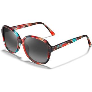 CARFIA Acetate Polarized Sunglasses for Women UV Protection Retro Trendy Big Sunnies CA2024(6-1. Gray Gradient Lens)