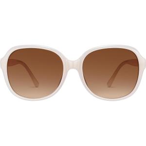 CARFIA Acetate Polarized Sunglasses for Women UV Protection Retro Trendy Big Sunnies CA2024(7-2. Beige Frame Brown Gradient Lens)