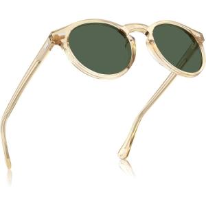CARFIA Polarized Sunglasses for Women UV Protection Small Face Acetate Frame CA5288(4. Grey Green Lens)