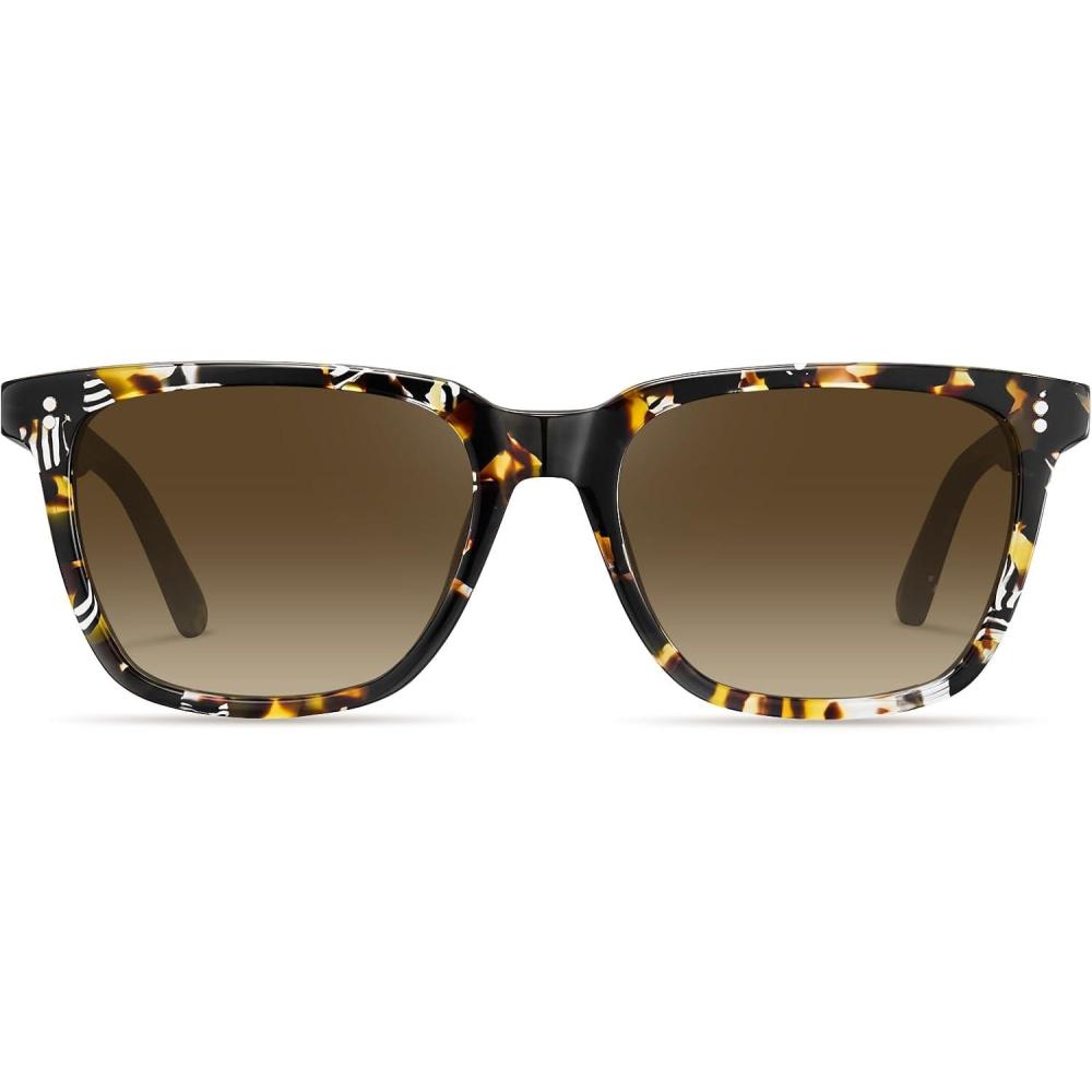 imageCARFIA Acetate Polarized Sunglasses for Women Small Face  AntiGlare UV400 Protection CA53543  Tortoise Frame Gradient Brown Lenses