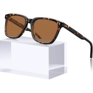 CARFIA Acetate Polarized Sunglasses for Women Small Face – AntiGlare UV400 Protection CA5354(7 – Brown Lenses)