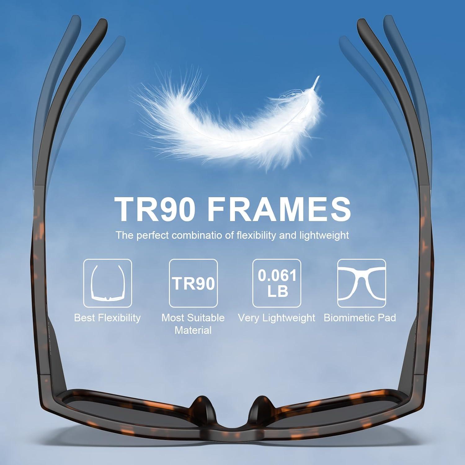 imageCARFIA Sports Casual Polarized Sunglasses For Men Women With Removable Side Shield UV 400 Protection CA09211tortoise Frame Gray Lens