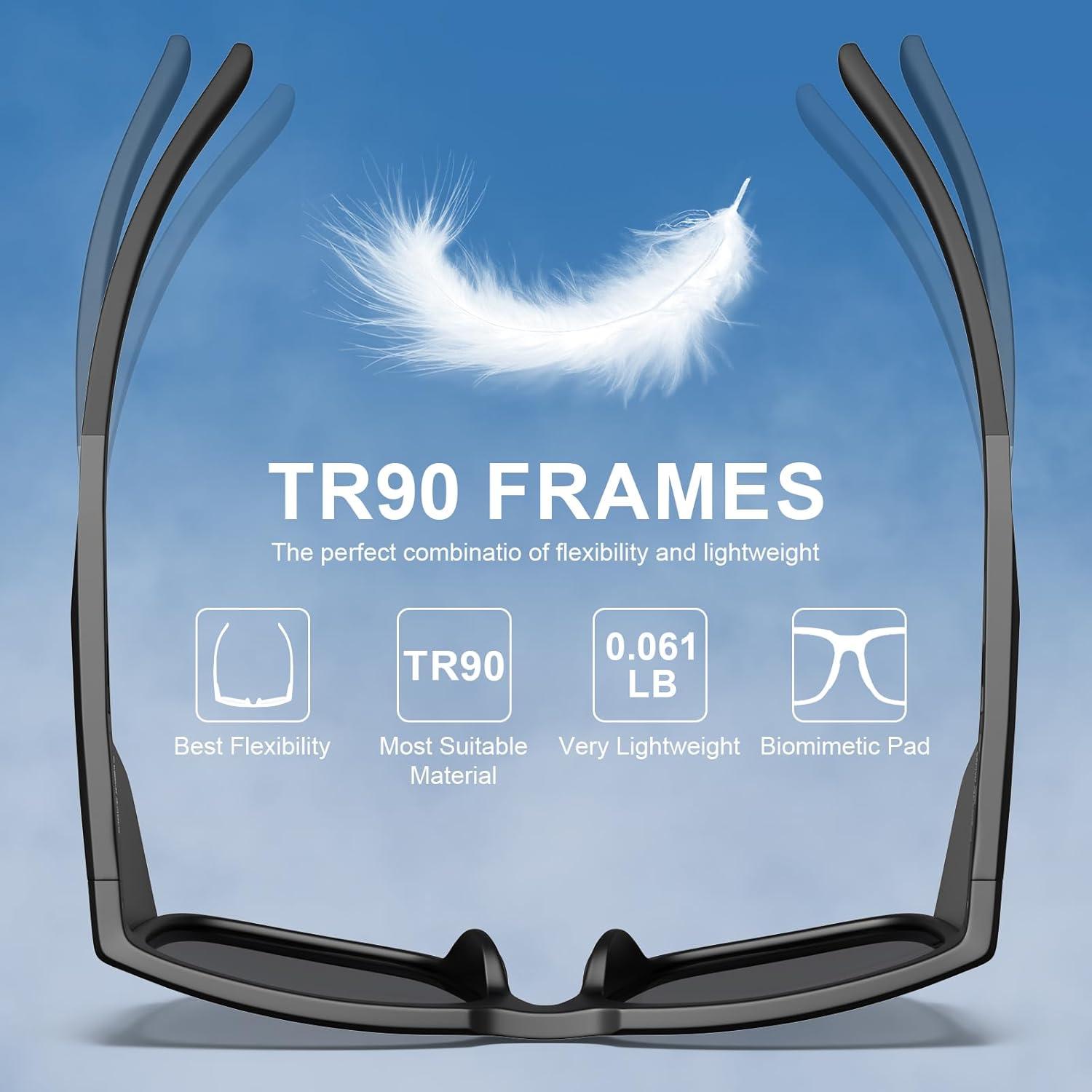 imageCARFIA Sports Casual Polarized Sunglasses For Men Women With Removable Side Shield UV 400 Protection CA09212black Frame Gray Lens