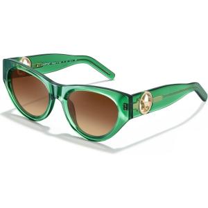 CARFIA Retro Acetate Polarized Cat-Eye Sunglasses for Women UV400 Protection, Designer Glasses Trendy Classic Shades CA1952(Green Frame Brown Gradient Lenses)