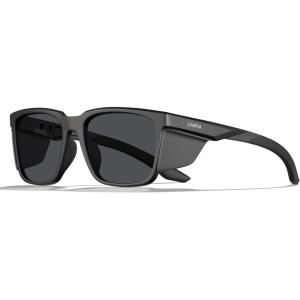 CARFIA Sports Casual Polarized Sunglasses For Men Women With Removable Side Shield, UV 400 Protection CA0921(2.black Frame Gray Lens)