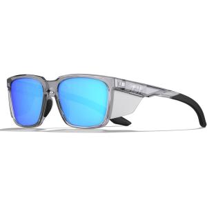 CARFIA Sports Casual Polarized Sunglasses For Men Women With Removable Side Shield, UV 400 Protection CA0921(3.gray Frame Ice Blue Lens)