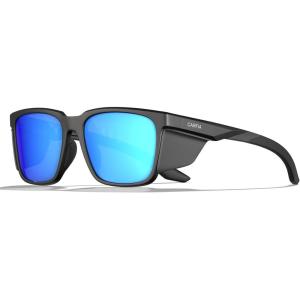 CARFIA Sports Casual Polarized Sunglasses For Men Women With Removable Side Shield, UV 400 Protection CA0921(4.black Framed Light Blue Lens)