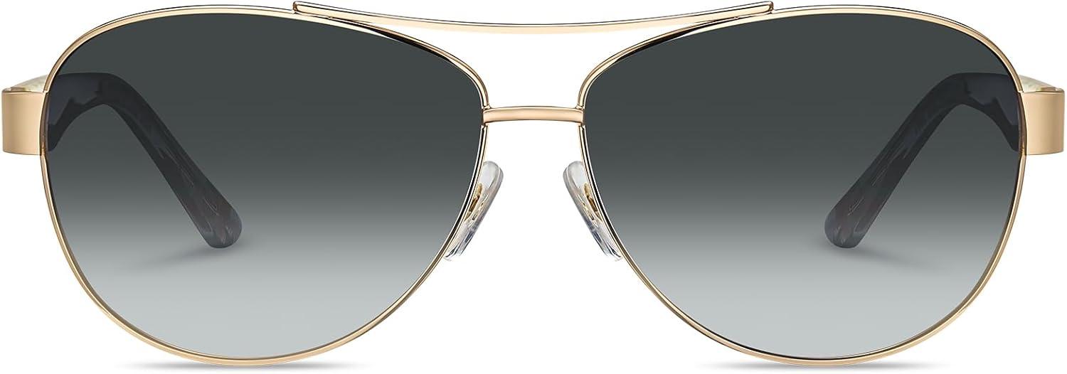 imageCARFIA Acetate Metal Sunglasses for Women Polarized UV Protection Trendy Fashion Style CA23053 Gradient Grey Lens