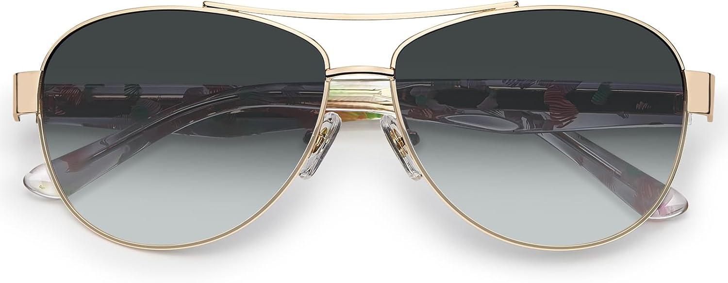 imageCARFIA Acetate Metal Sunglasses for Women Polarized UV Protection Trendy Fashion Style CA23053 Gradient Grey Lens